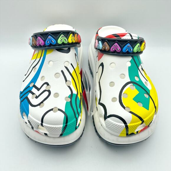 Crocs Unisex Keith Haring Mega Crush Clogs M6 W8 EU 38-39 White Black NWT - Picture 7 of 14